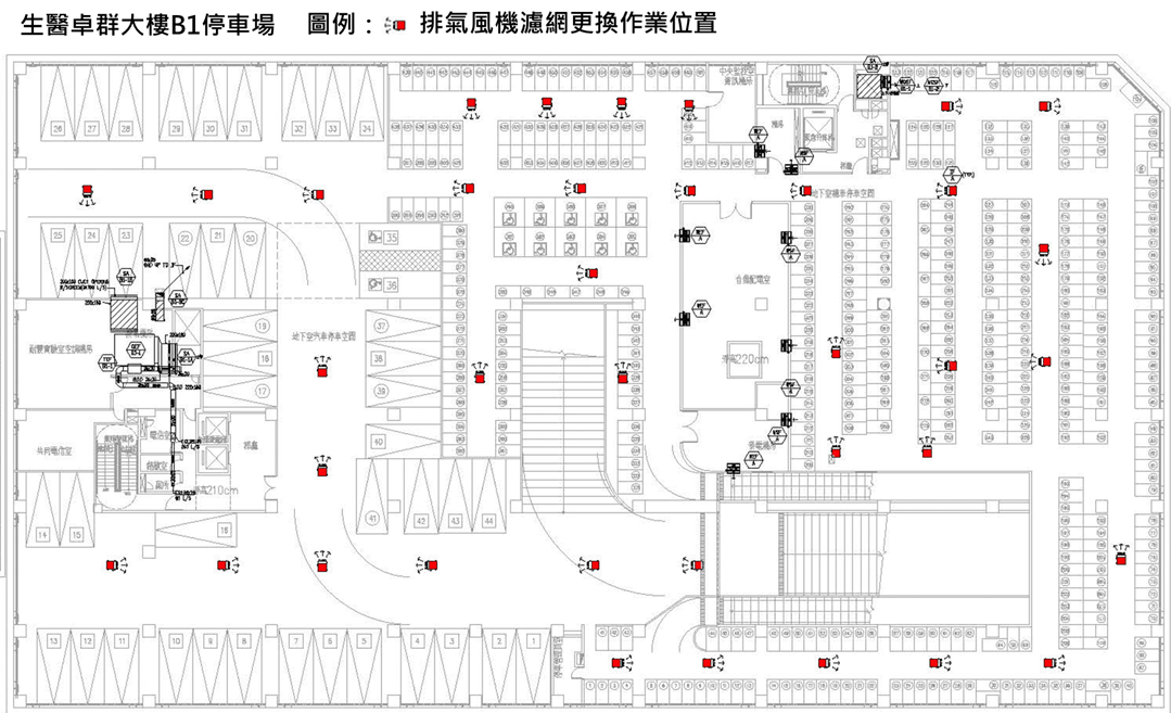 1141222-生醫卓群大樓B1F停車場施作範圍圖片